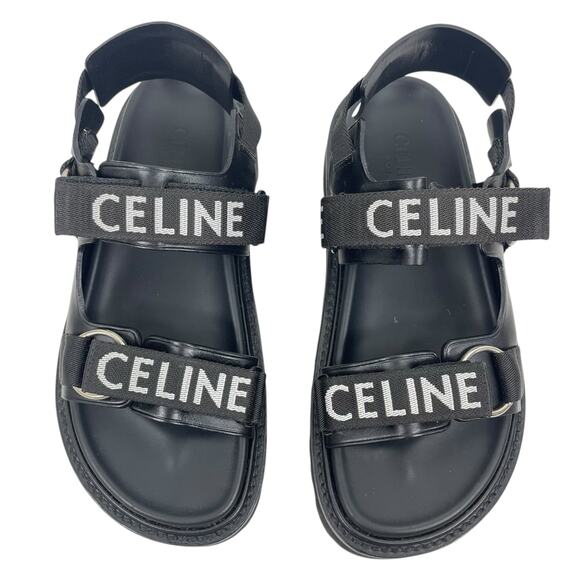 Celine Outdoor Bulky 45mm Calfskin Platform Sandal Lug Sole Black Size 38 - Picture 3 of 15